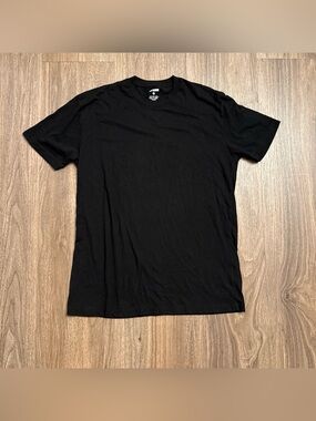 True Classic Black Cotton Crew Neck T-Shirt - Men's large